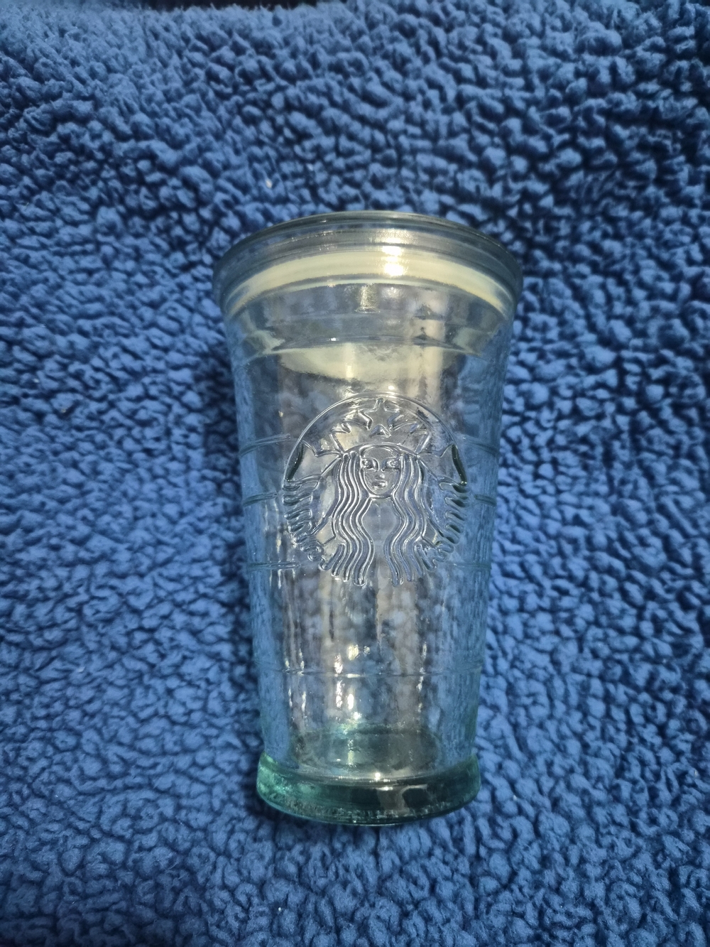 Starbucks Clear Glass Tumbler with Subtle Green Tint 16 Oz